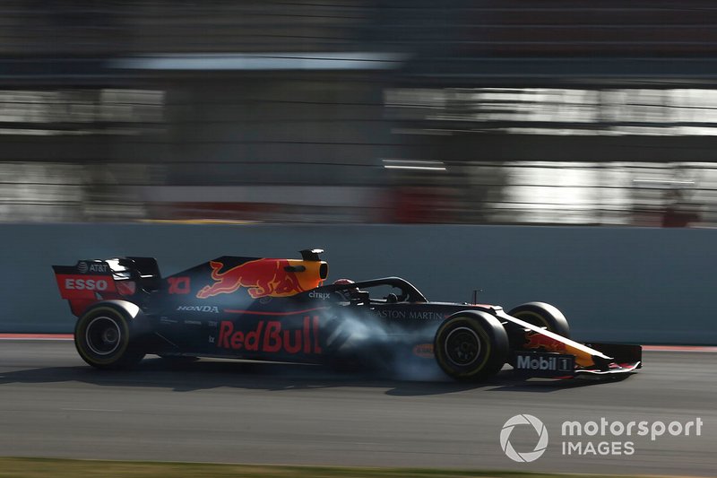 Pierre Gasly, Red Bull Racing RB15 locks up