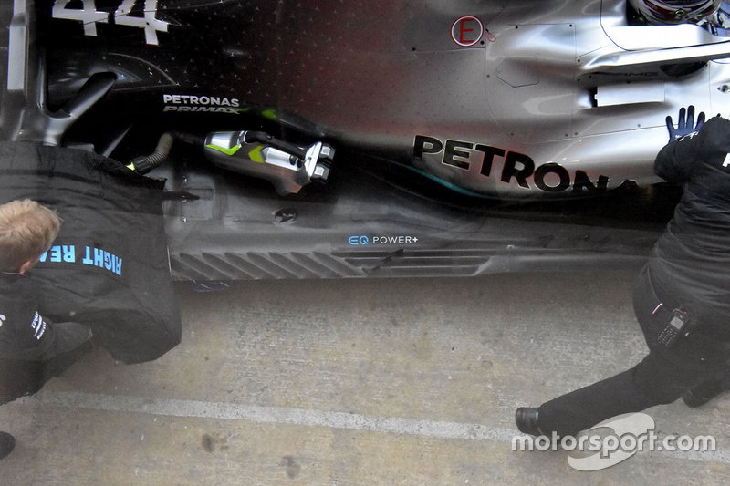 Vue détaillée de la Mercedes AMG F1