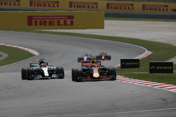 Макс Ферстаппен, Red Bull Racing RB13 випереджає Льюіса Хемілтона, Mercedes-Benz F1 W08