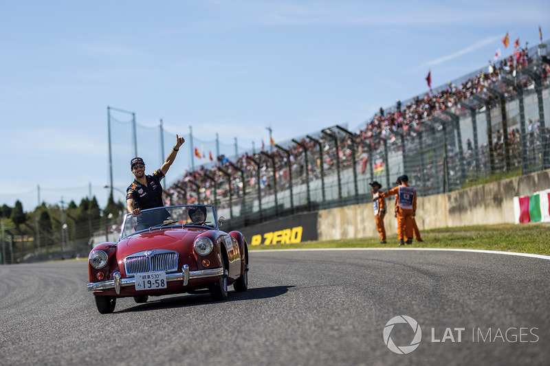 Daniel Ricciardo, Red Bull Racing en el desfile de pilotos