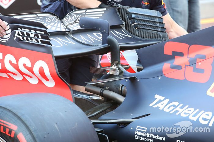 Detalle del ala trasera Red Bull Racing RB14