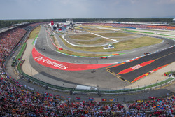 Sebastian Vettel, Ferrari SF71H, leads Valtteri Bottas, Mercedes AMG F1 W09, Kimi Raikkonen, Ferrari SF71H, and Max Verstappen, Red Bull Racing RB14