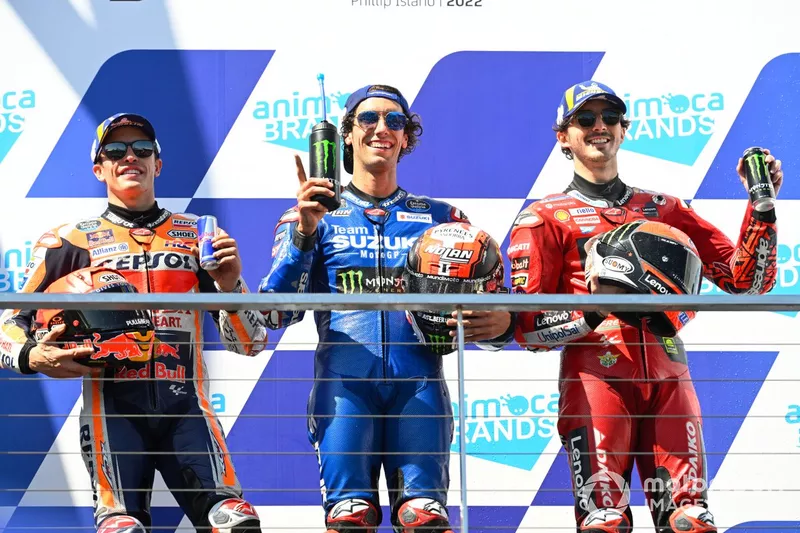 Marc Marquez, Repsol Honda Team, Alex Rins, Team Suzuki MotoGP, Francesco Bagnaia, Ducati Team