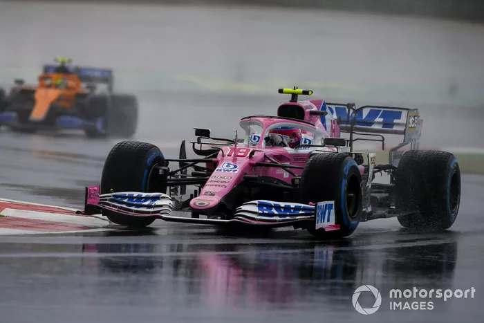 Lance Stroll, Racing Point RP20, Lando Norris, McLaren MCL35