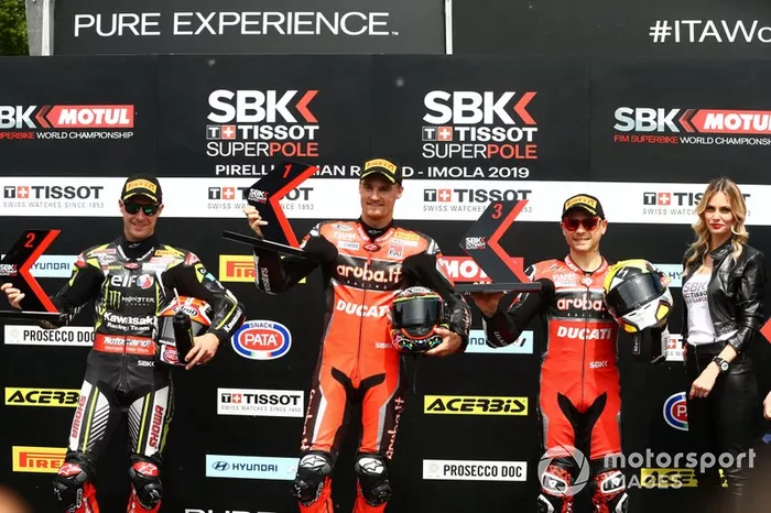 Jonathan Rea, Kawasaki Racing Team, Chaz Davies, Aruba.it Racing-Ducati Team, Alvaro Bautista, Aruba.it Racing-Ducati Team, calificación