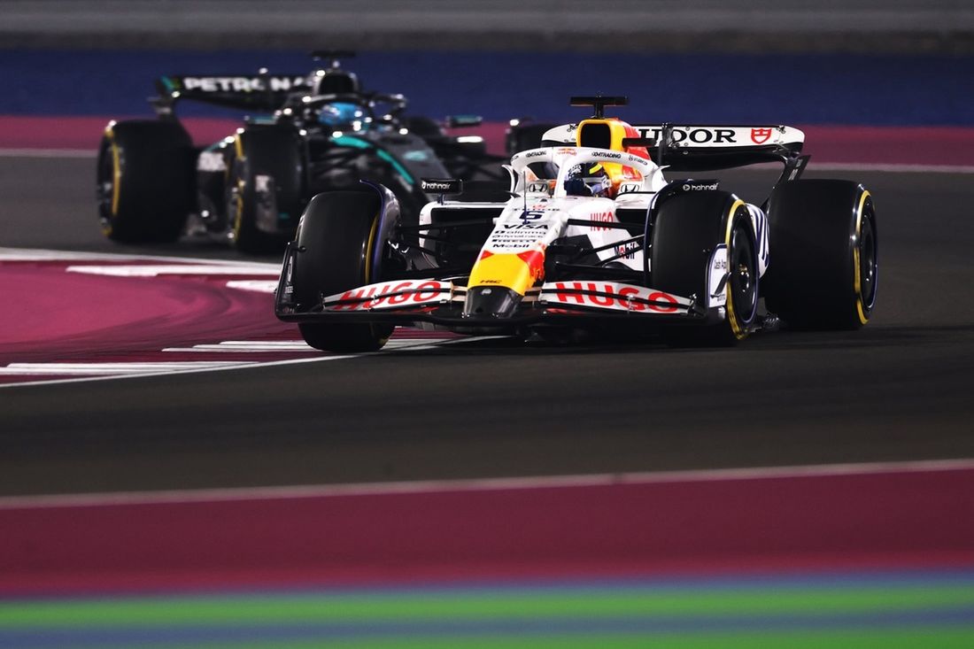 George Russell, Mercedes, Isack Hadjar, Racing Bulls Team