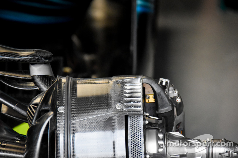 Mercedes F1 W08: Detail der Vorderrad-Bremse