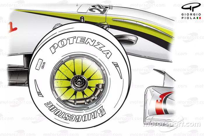 Brawn BGP 001 2009 front wheel rim cover