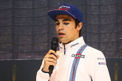 Lance Stroll visits the F1 Racing stand