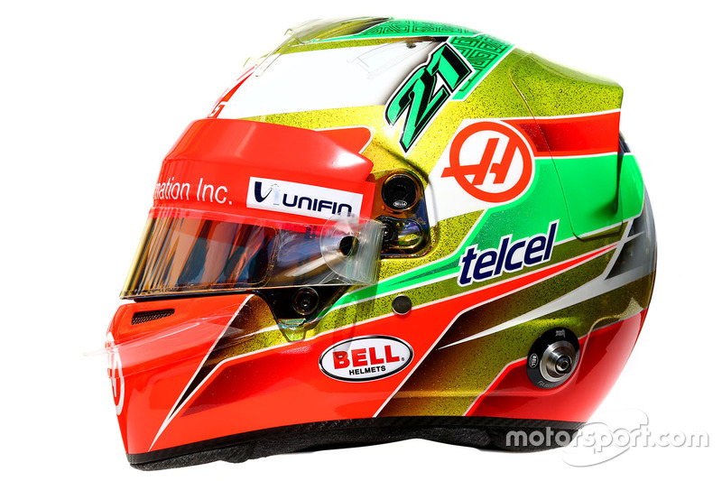 De helm van Esteban Gutierrez, Haas F1 Team