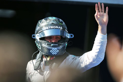 Third place Nico Rosberg, Mercedes AMG F1 celebrates his third position in parc ferme