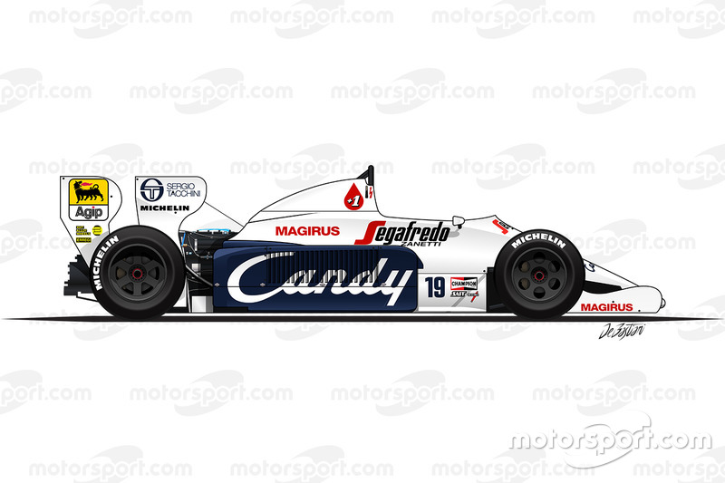 Toleman TG184 conducido por Ayrton Senna