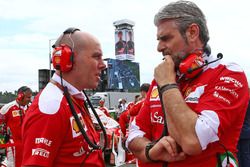 Jock Clear, Ferrari Engineering Director met teambaas Maurizio Arrivabene op de grid