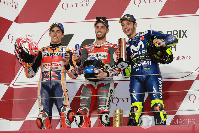 Podium: 1. Andrea Dovizioso, 2. Marc Marquez, 3. Valentino Rossi