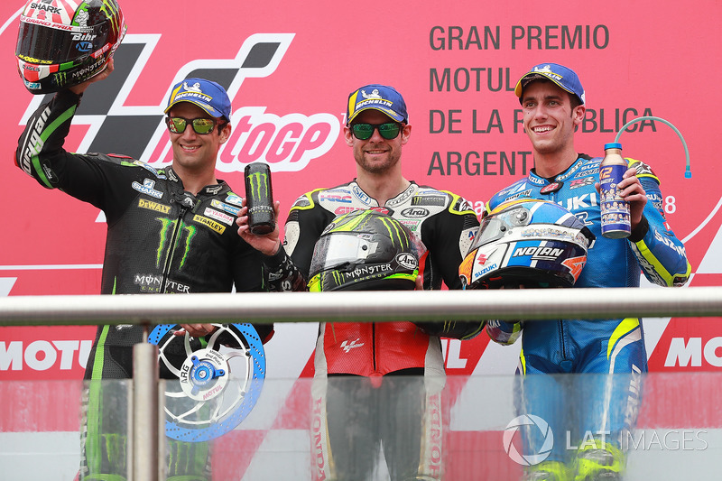 Podium: 1. Cal Crutchlow, 2. Johann Zarco, 3. Alex Rins