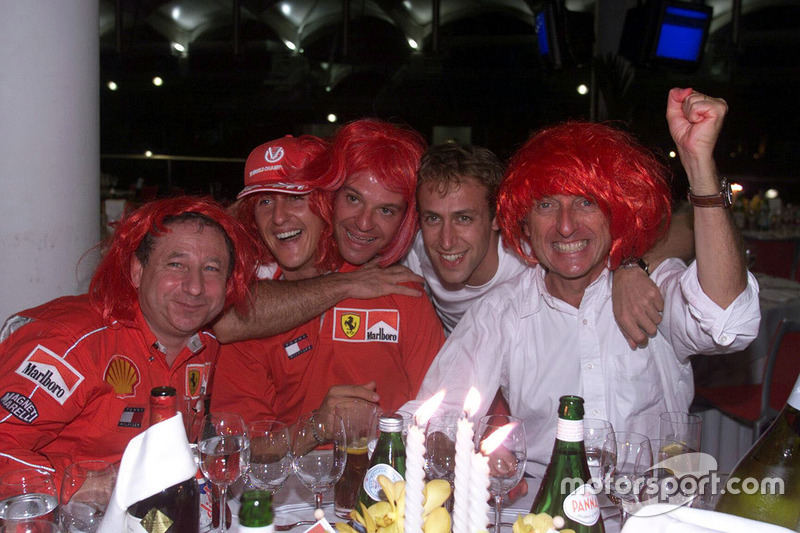 Malesia 2000, Jean Todt, Michael Schumacher, Rubens Barrichello  Luca Badoer, Luca di Montezemolo, Ferrari