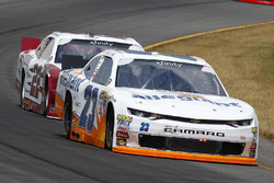Chase Elliott, GMS Racing, Chevrolet Camaro Hooters 22nd International Pageant and Paul Menard, Team Penske, Ford Mustang LTi Printing
