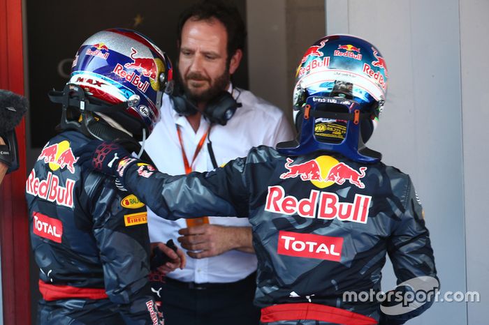 Max Verstappen, Red Bull Racing RB12 y Daniel Ricciardo, Red Bull Racing RB12