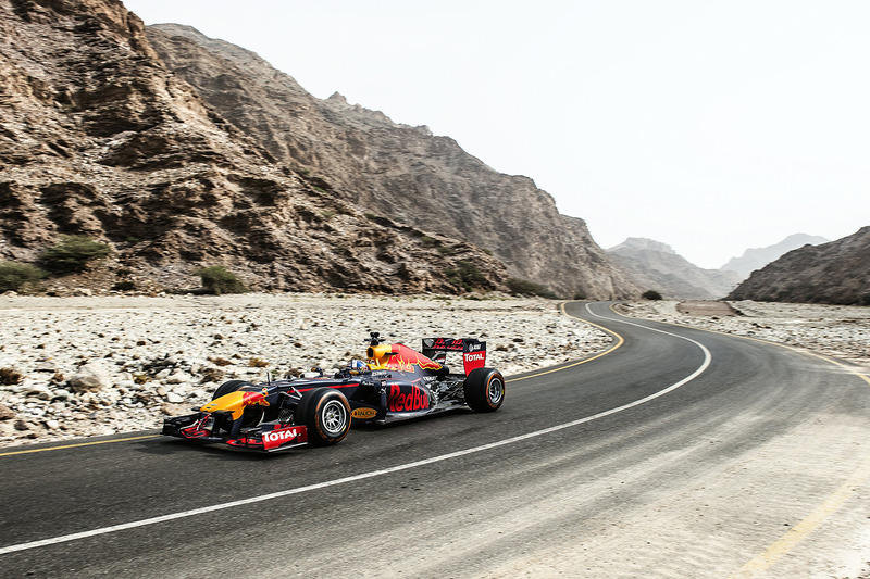 David Coulthard, Red Bull Racing during a show run in Oman