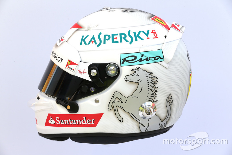 Le casque de Sebastian Vettel, Ferrari
