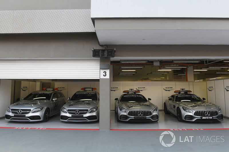 Medical car and Safety cars in the garage