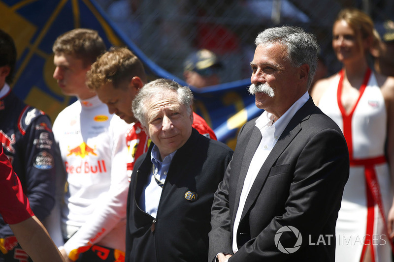 Jean Todt, President, FIA, Chase Carey, Chairman, Formula One