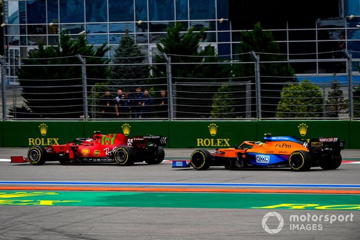 Carlos Sainz Jr, Ferrari SF21, Lando Norris, McLaren MCL35M