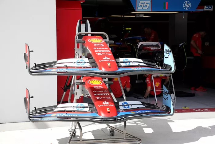 Detalle de las aletas delanteras del Ferrari SF-24