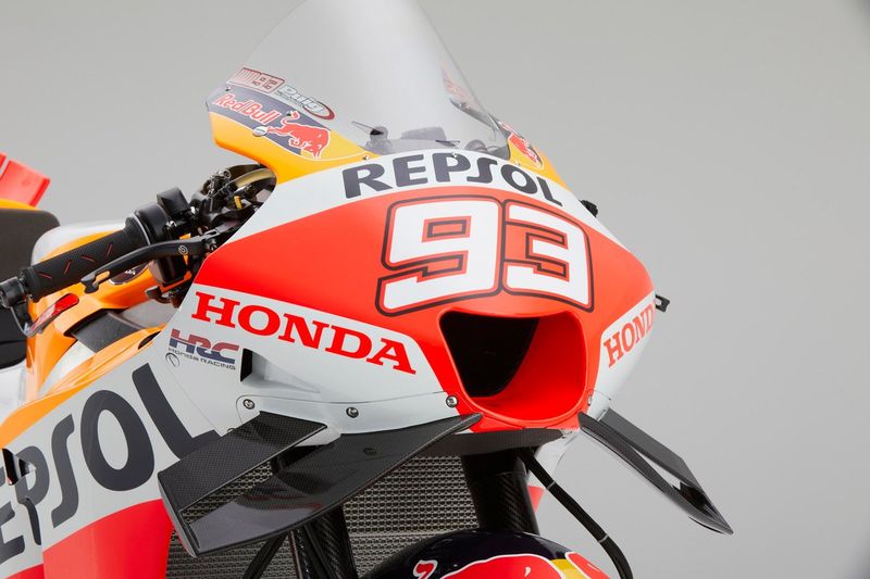Detalle de la moto de Marc Márquez, Repsol Honda Team