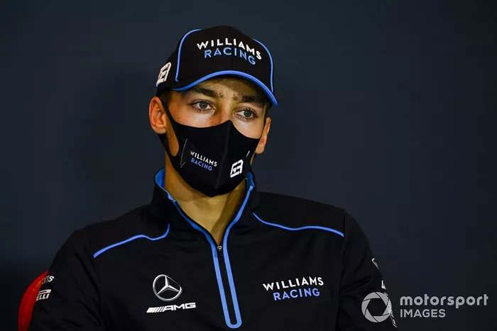 George Russell, Williams Racing, en la conferencia de prensa