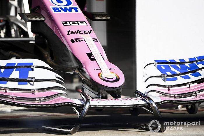 El alerón delantero del Racing Point RP20 