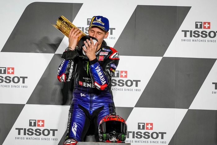 Podio: ganador de la carrera Fabio Quartararo, Yamaha Factory Racing