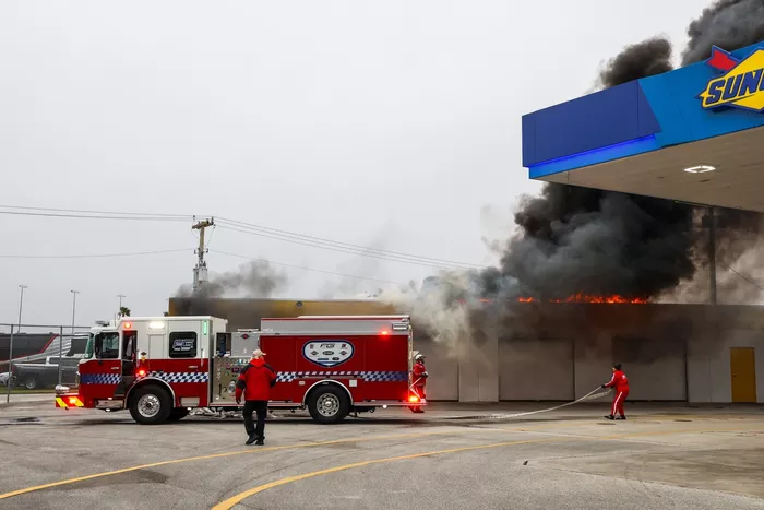 Incendio en la zona de garajes de Daytona