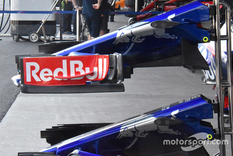 Нове переднє антикрило, протестоване Toro Rosso в США, не брало участі в гонці, але тепер воно оснащене додатковим закрилком, який міститься ззаду торцевої пластини.