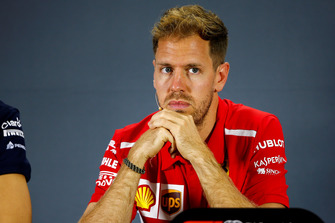Sebastian Vettel, Ferrari, durante la conferenza stampa