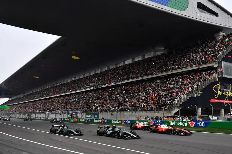 Charles Leclerc, Ferrari; Lewis Hamilton, Ferrari; George Russell, Mercedes; Andrea Kimi Antonelli, Mercedes