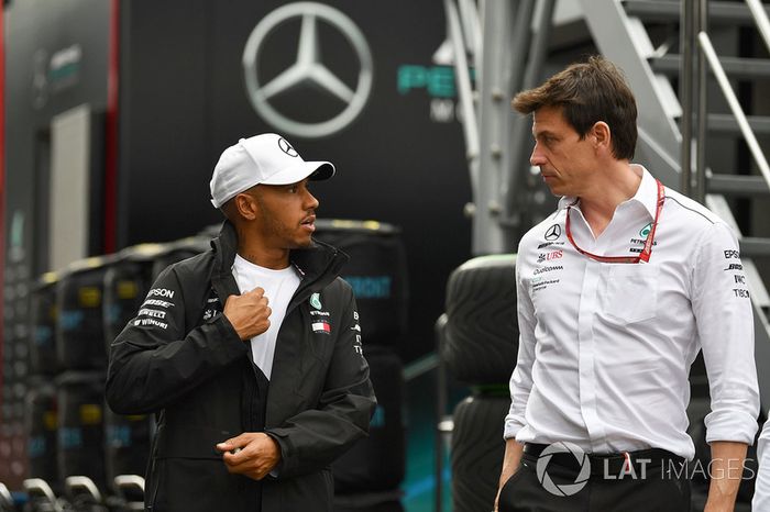 Lewis Hamilton, Mercedes-AMG F1 and Toto Wolff, Mercedes AMG F1 Director of Motorsport