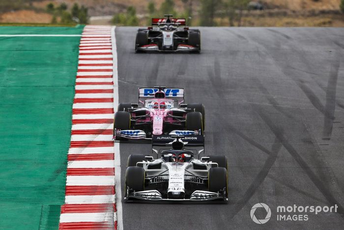 Daniil Kvyat, AlphaTauri AT01, Sergio Pérez, Racing Point RP20, Romain Grosjean, Haas VF-20