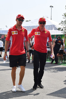 Sebastian Vettel, Ferrari and Kimi Raikkonen, Ferrari