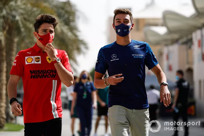 Charles Leclerc, Ferrari, e George Russell, Williams 