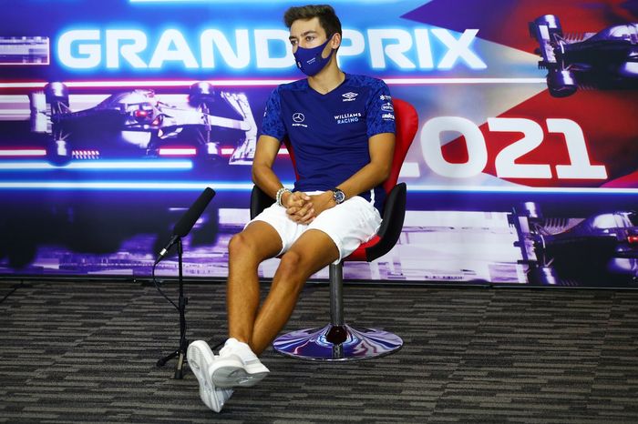 George Russell, Williams, en la conferencia de prensa