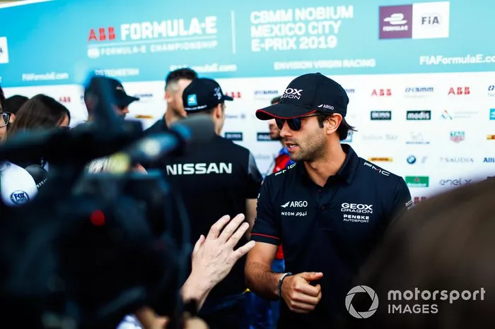 Felipe Nasr, Dragon Racing, Penske EV-3, con los medios