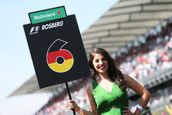 Gridgirl voor Nico Rosberg, Mercedes AMG F1