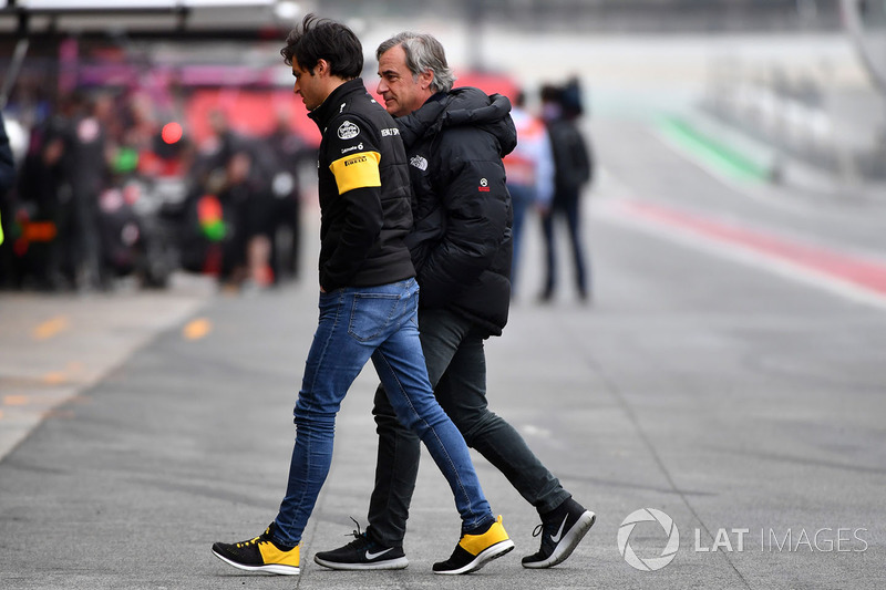Carlos Sainz Jr., Renault Sport F1 Team con su padre Carlos Sainz