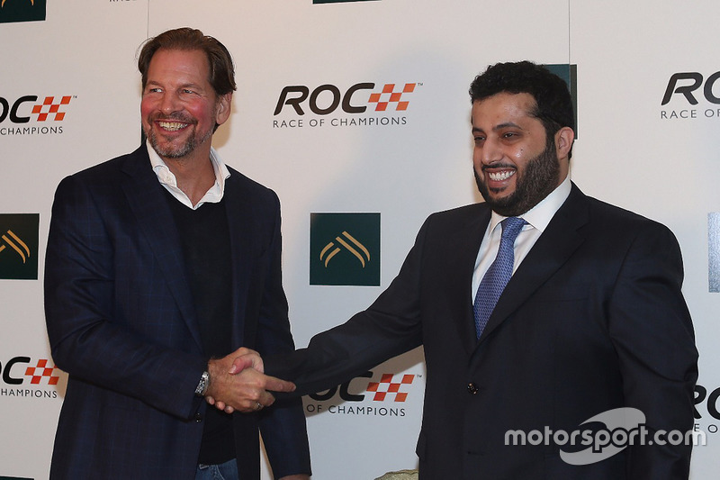 ROC Presidente Fredrik Johnsson y su excelencia Turki Al-Sheikh, Presidente de la Autoridad General de deporte de la Arabia Saudita