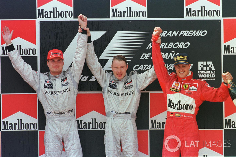 Podium: 1. Mika Häkkinen, 2. David Coulthard, 3. Michael Schumacher
