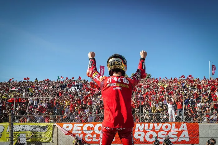El campeón del mundo de MotoGP Francesco Bagnaia, del equipo Ducati