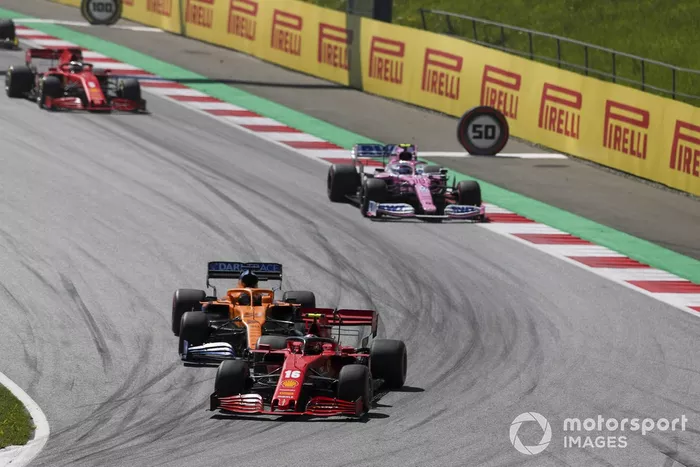 Charles Leclerc, Ferrari SF1000, Carlos Sainz Jr., McLaren MCL35, Lance Stroll, Racing Point RP20, Sebastian Vettel, Ferrari SF1000