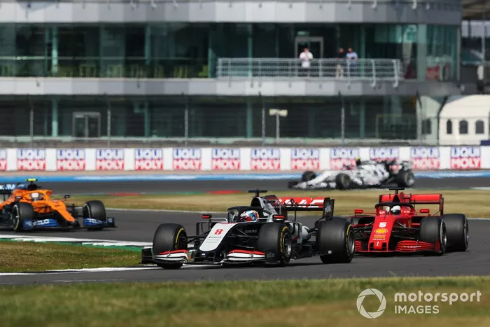 Romain Grosjean, Haas VF-20, Sebastian Vettel, Ferrari SF1000, Lando Norris, McLaren MCL35