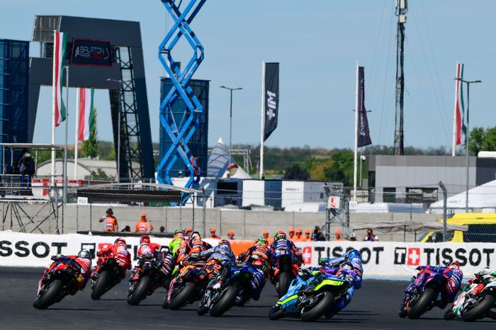 The MotoGP race start at Balaton Park.